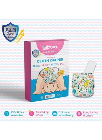 Bumtum Baby Printed Cloth Diaper Free Size