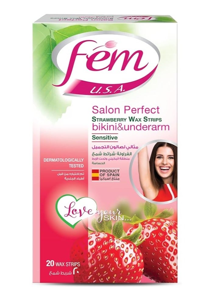 Fem Bikini & Underarm Wax Strips for Sensitive Skin