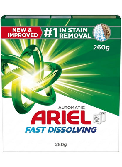 ariel, automatic fast, automatic fast dissolving, cool dry, detergent powder, detergent powder 260g, dissolving laundry, dissolving laundry detergent, fast dissolving, fast dissolving laundry, laundry detergent, laundry detergent powder, powder 260g, stai