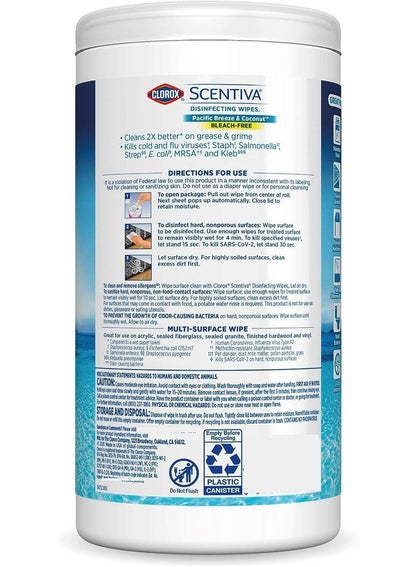 Clorox Scentiva Disinfecting Wipes 75Ct