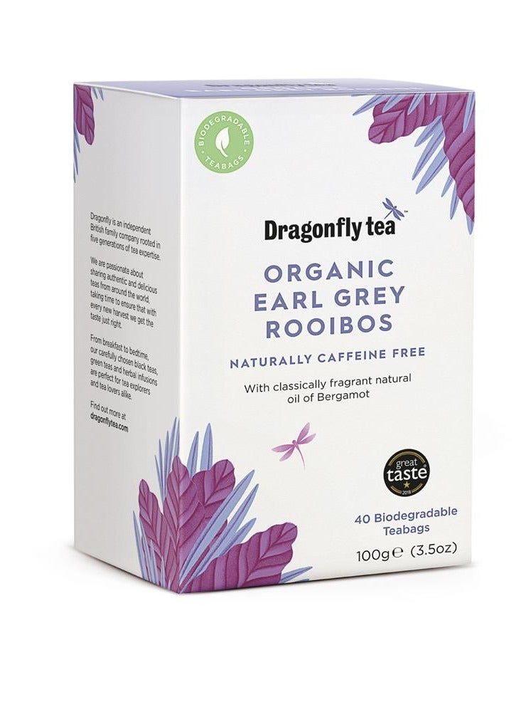 Organic Earl Grey Rooibos Tea 40 Bags - Dragonfly Tea