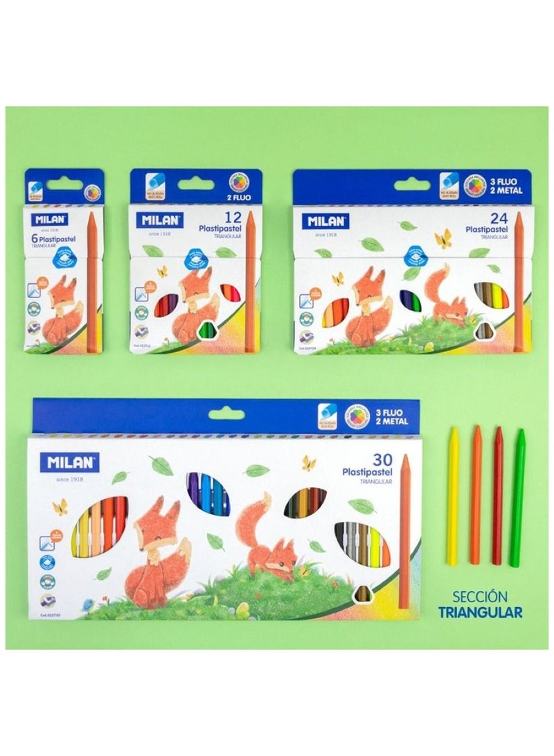 MILAN 24 Triangular Plasti Pastel Pencils