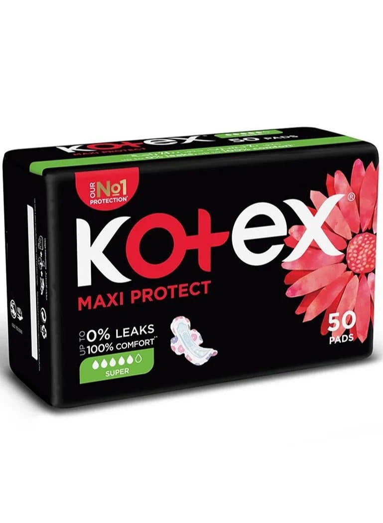 Kotex Maxi Protect Thick Pads - 50 Pads