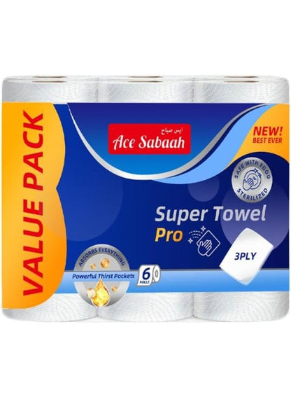 Ace Sabaah Kitchen Paper Super Towel Pro 6 Rolls