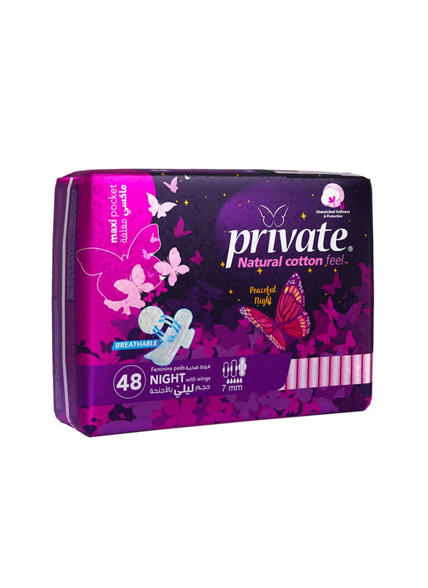 Private Sanitary Maxi Pocket Night 48 Pads