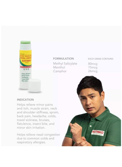 arm rub, bite itch, body key, camphor stick, ease pain, katinko, menthol camphor, menthol camphor stick, methyl salicylate, methyl salicylate menthol, roll-on methyl, roll-on methyl salicylate, salicylate menthol, salicylate menthol camphor, spot test