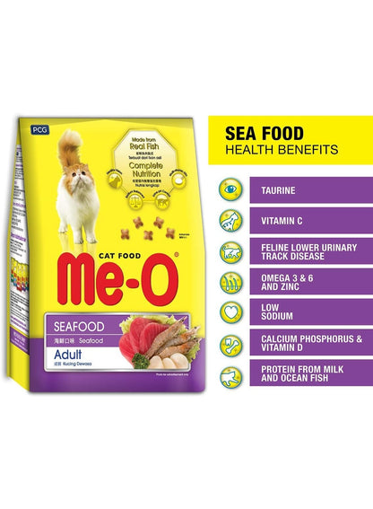 2kg food, 2kg give, adult cat, adult cat seafood, cat food, cat seafood, cats love, cool dry, dry cat, dry place, every day, food type, me-o, me-o adult, type dry