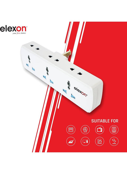 Elexon 3 Way Multi Universal Adaptor Socket