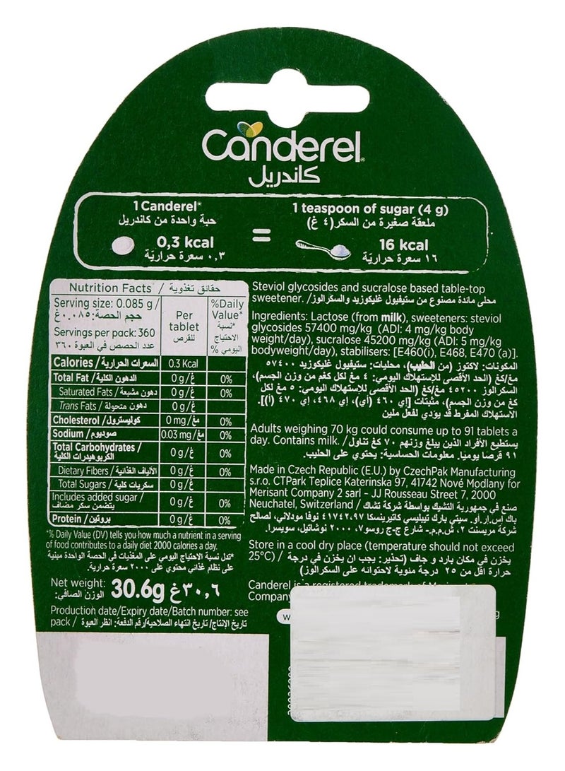 Canderel Stevia 300+60 Tabs Sweetener