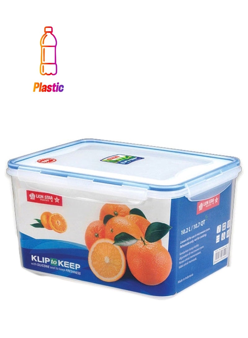 Lion Star Klip To Keep Food Container - Clear/Blue