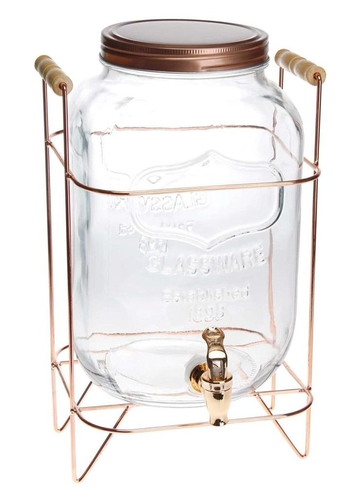 Home Kraft Glass Dispenser with Rose Gold Stand