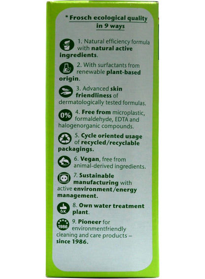 automatic green, automatic green lemon, clean eco, cycle key, dish care, dishwashing tabs, frosch, green lemon, hypoallergenic, mess free, natural ingredients, one key, per tab, pet usage, tab per