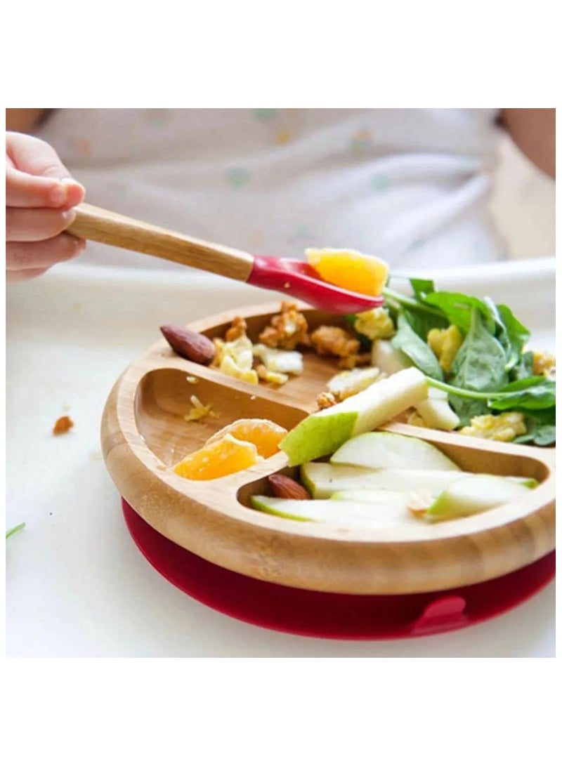 Avanchy Bamboo Suction Plate + Spoon Blue