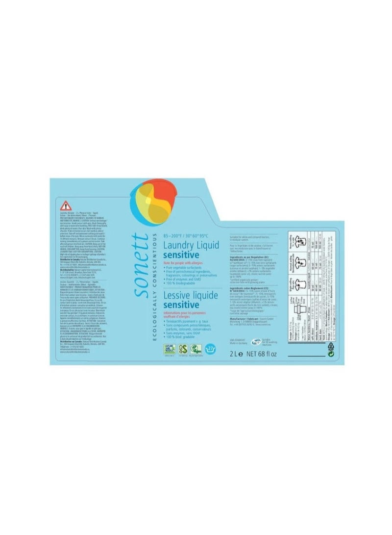 Sonett Laundry Liquid Sensitive 2L - Eco-Friendly