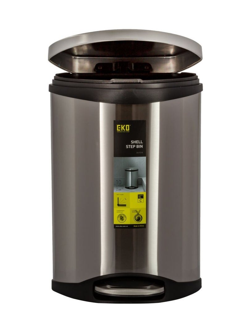 EKO Shell Step Pedal Bin Silver 10 Liter