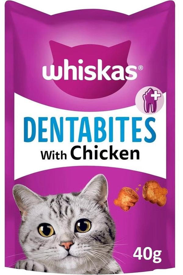 Whiskas Chicken Dentabites Treats 40G - Premium Cat Snacks