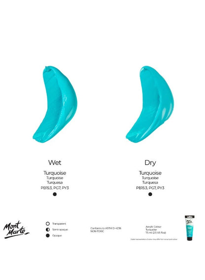 Mont Marte Turquoise Acrylic Paint 75 ML Tube