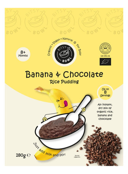 Organic Banana Chocolate Rice Pudding - BITSY BOWL