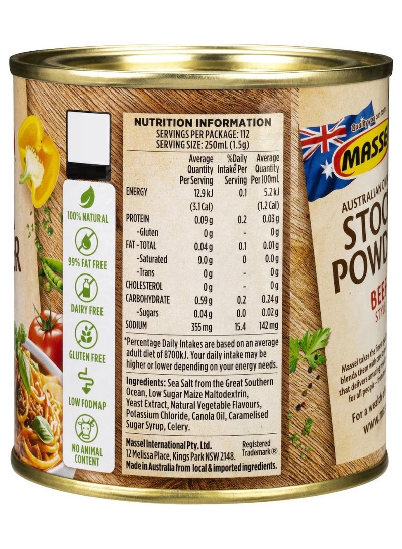 Massel Beef Style Stock Powder - Plant Based, 168G