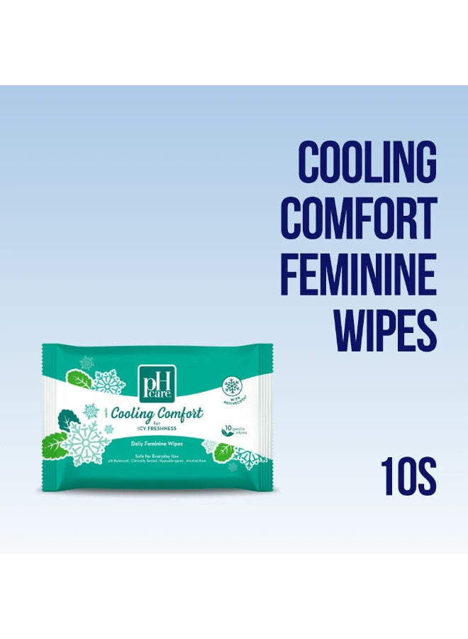 busy day, comfort 10s, cooling comfort, cooling comfort 10s, daily feminine, daily feminine wipes, feminine wipes, feminine wipes cooling, hypoallergenic, one wipe, ph care, sensitive skin, stay cool, wipes cooling, wipes cooling comfort