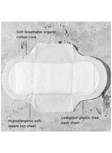 &SISTERS Organic Cotton Heavy Pads With Wings 10 Pieces Pack