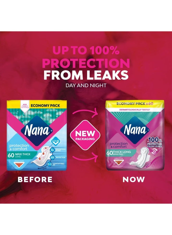 comfort maxi, comfort maxi thick, flow sanitary, flow sanitary pads, heavy flow, heavy flow sanitary, long heavy, long heavy flow, maxi thick, maxi thick long, nana, protection comfort, sanitary pads, thick long, thick long heavy