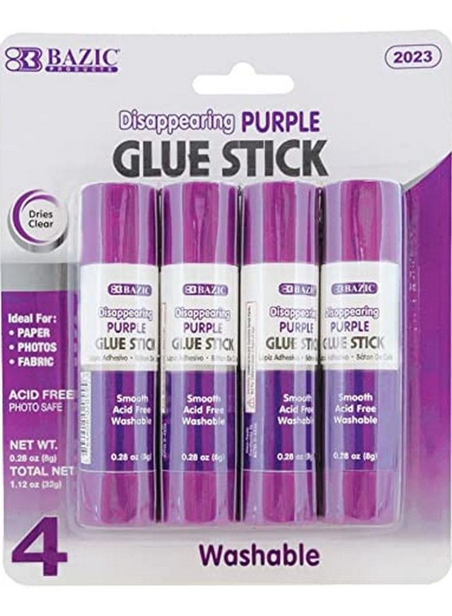 Bazic Washable Disappearing Purple Glue Stick 32g