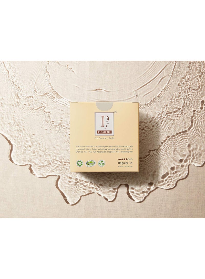 PLASTFREE Organic Sanitary Pad 14 Regular