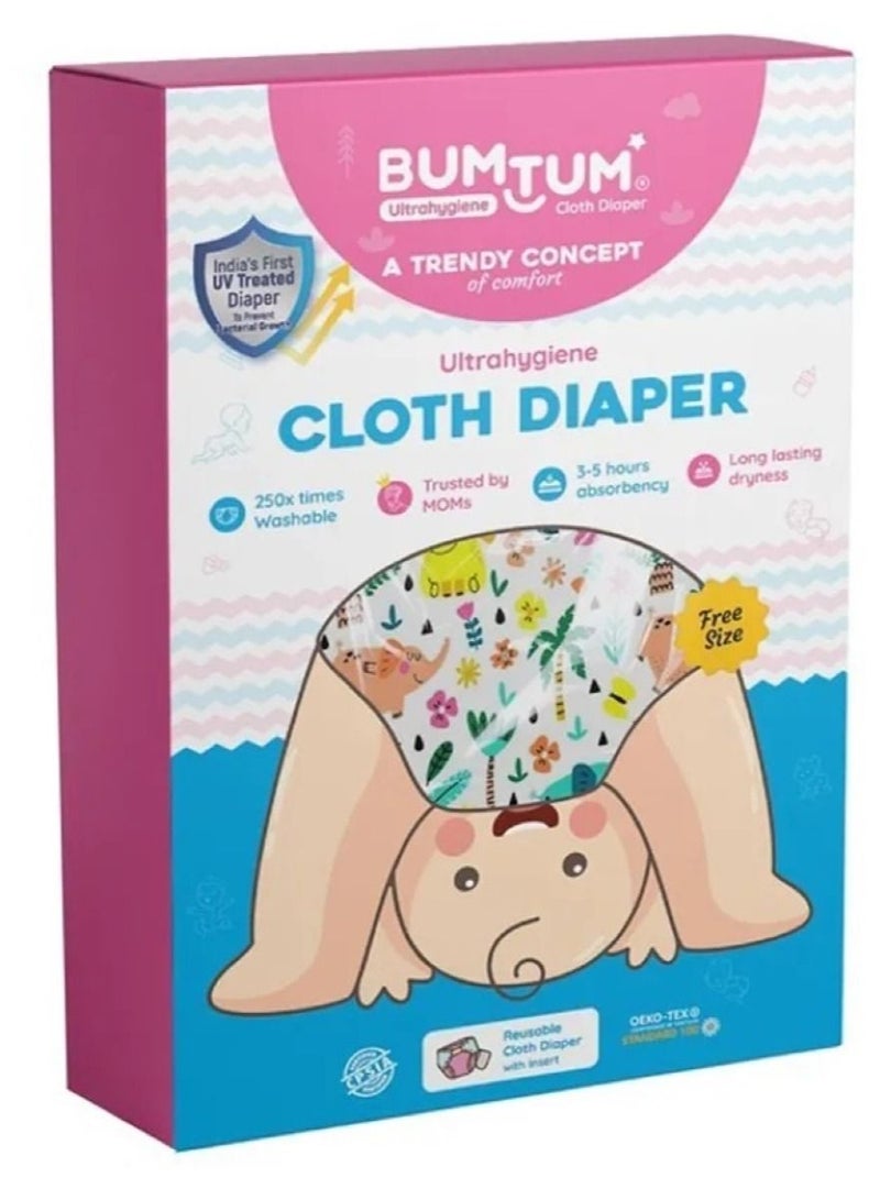 Bumtum Baby Printed Cloth Diaper Free Size