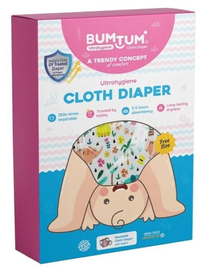 Bumtum Baby Printed Cloth Diaper Free Size