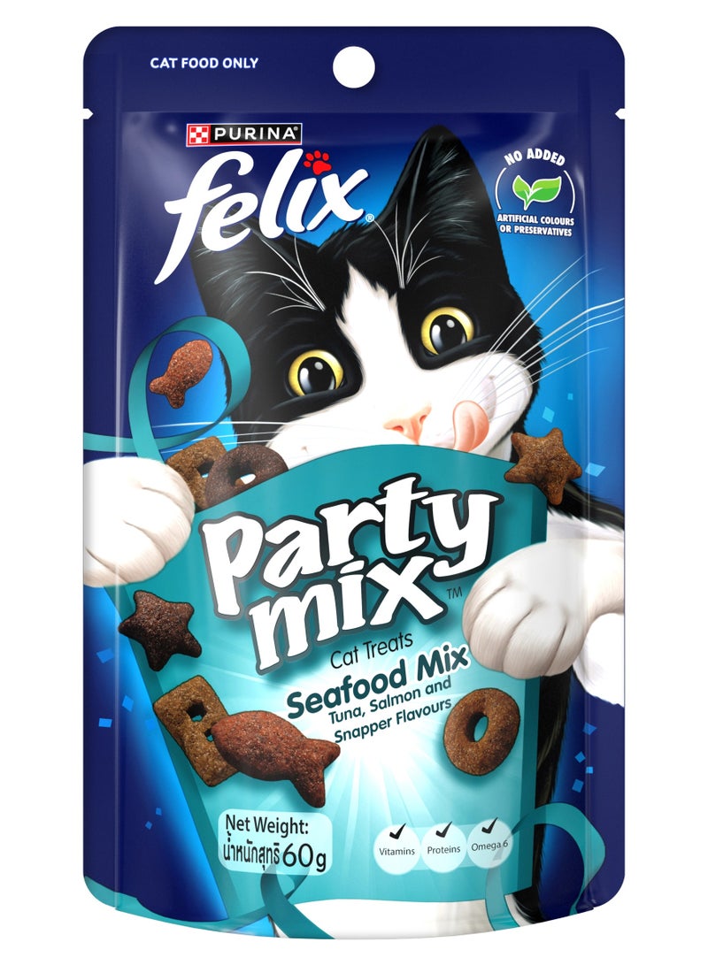 PURINA Felix Party Mix Seafood Cat Treats 60g