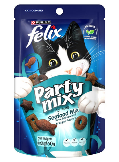 PURINA Felix Party Mix Seafood Cat Treats 60g