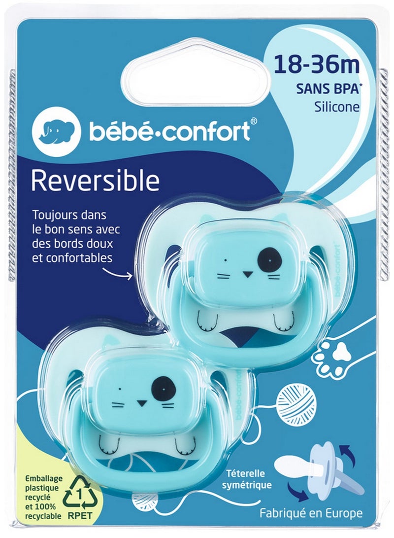 Bebe Confort Reversible Silicone Soothers 18-36 Months