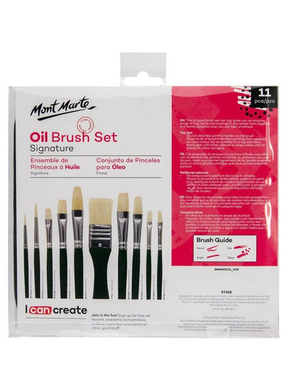 Mont Marte Oil Brush Set 11 Pc