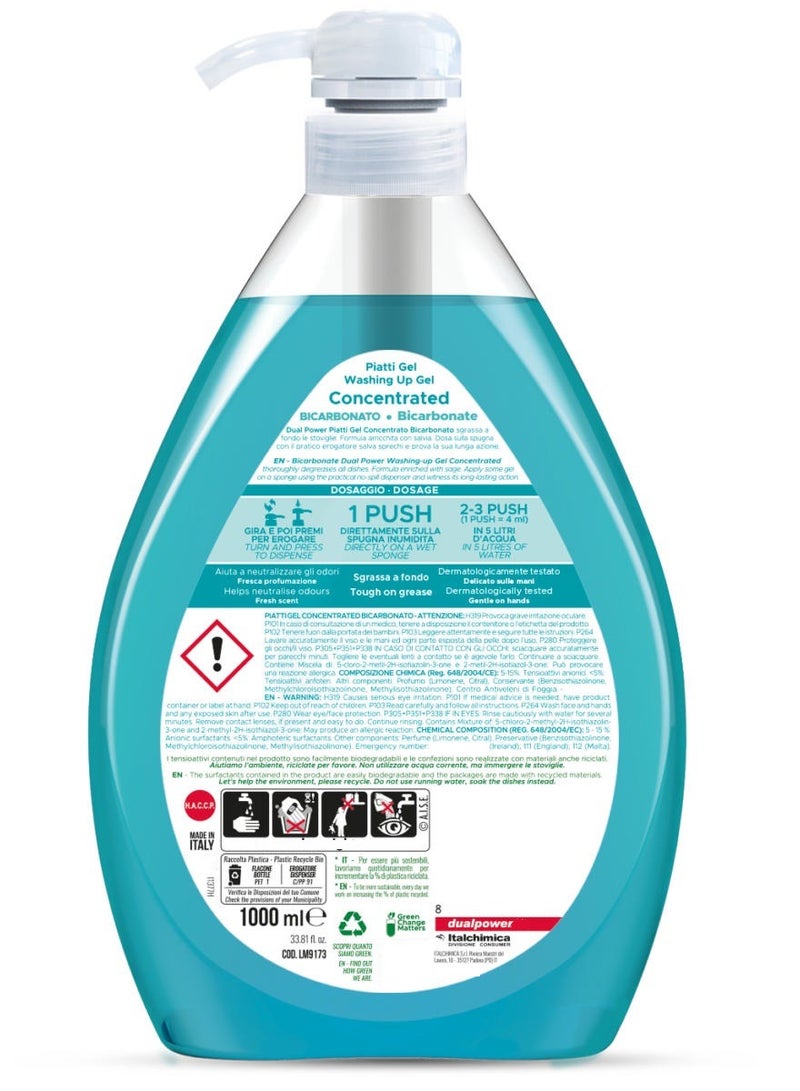 Dual Power Concentrated Washing Up Gel 1 L