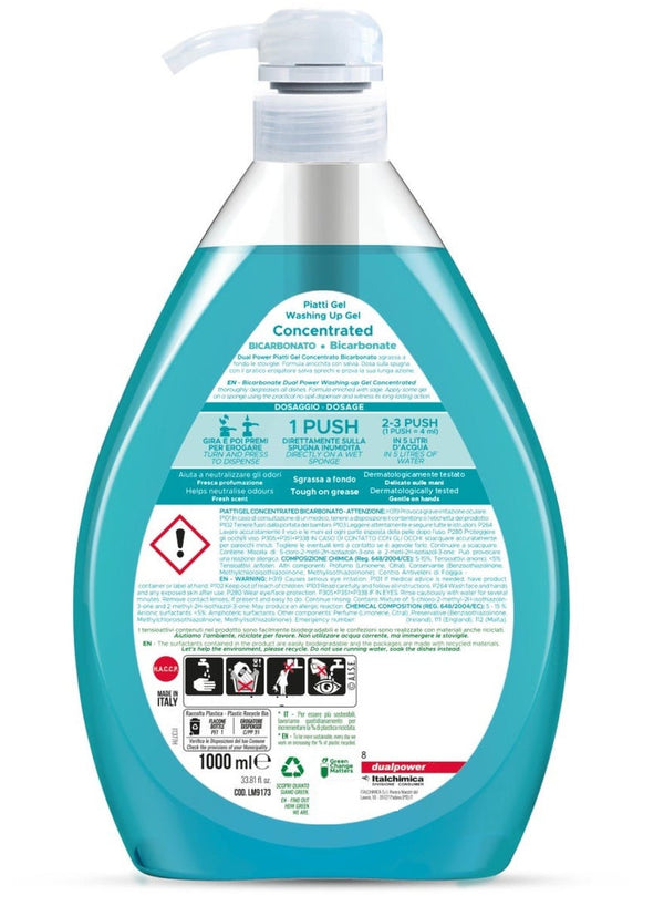 Dual Power Concentrated Washing Up Gel 1 L