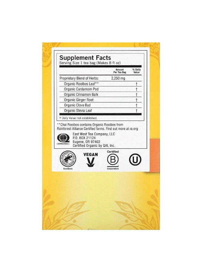 YOGI Chai Rooibos Tea Bags, Caffeine Free
