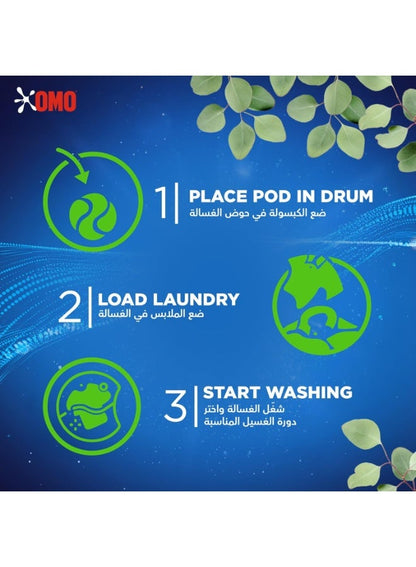 OMO Active 3In1 Laundry Capsules - Eucalyptus Freshness