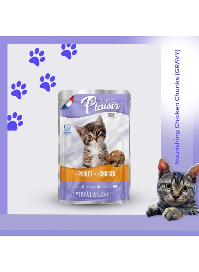 Plaisir Chicken With Gravy Pouch For Kittens