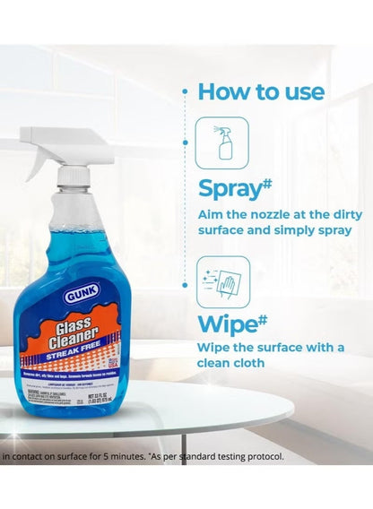 Gunk Glass Cleaner with Trigger Sprayer 975 ML