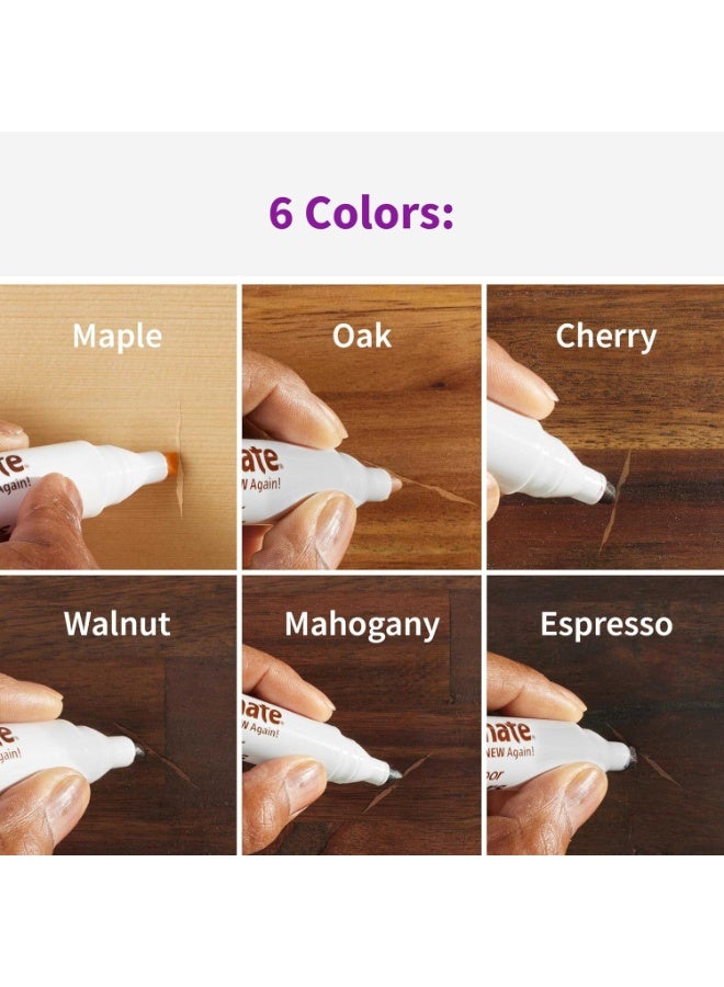 Rejuvenate Wood Repair Markers 6 Count - Brown Shades
