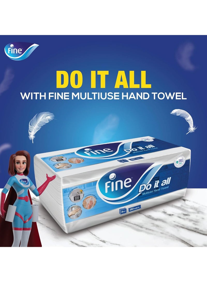 Fine Multiuse Hand Towel 2-Ply 150 Sheets