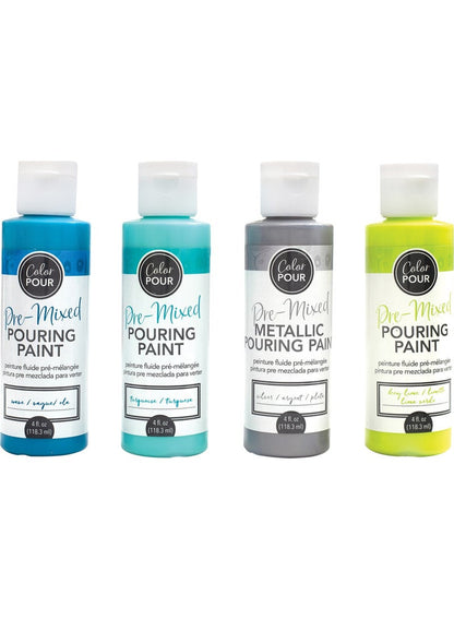 Color POUR Pouring Paint Kit 4 Pkg Peacock
