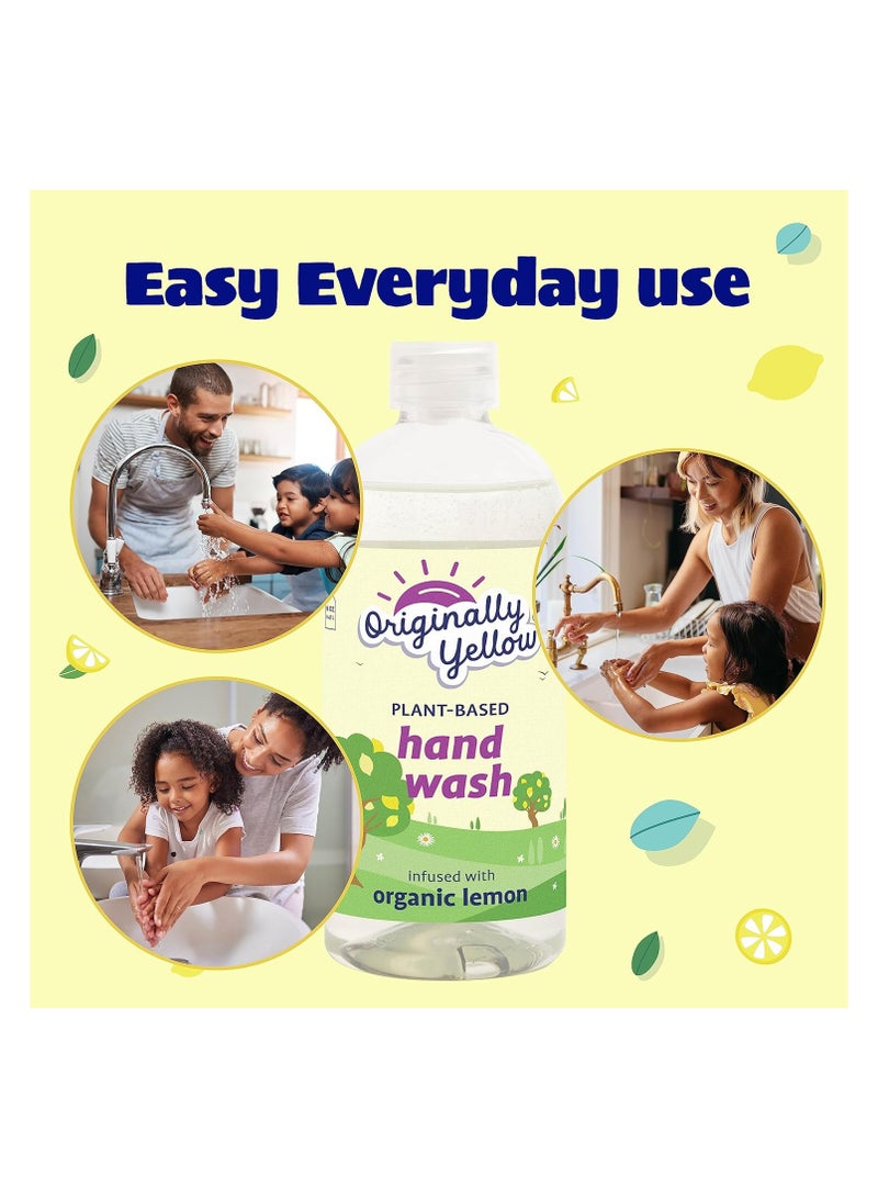 Organic Lemon Infused Hand Wash 470 ML - Originally Yellow