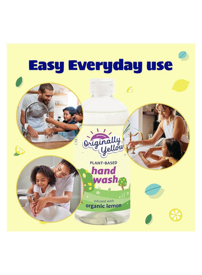Organic Lemon Infused Hand Wash 470 ML - Originally Yellow