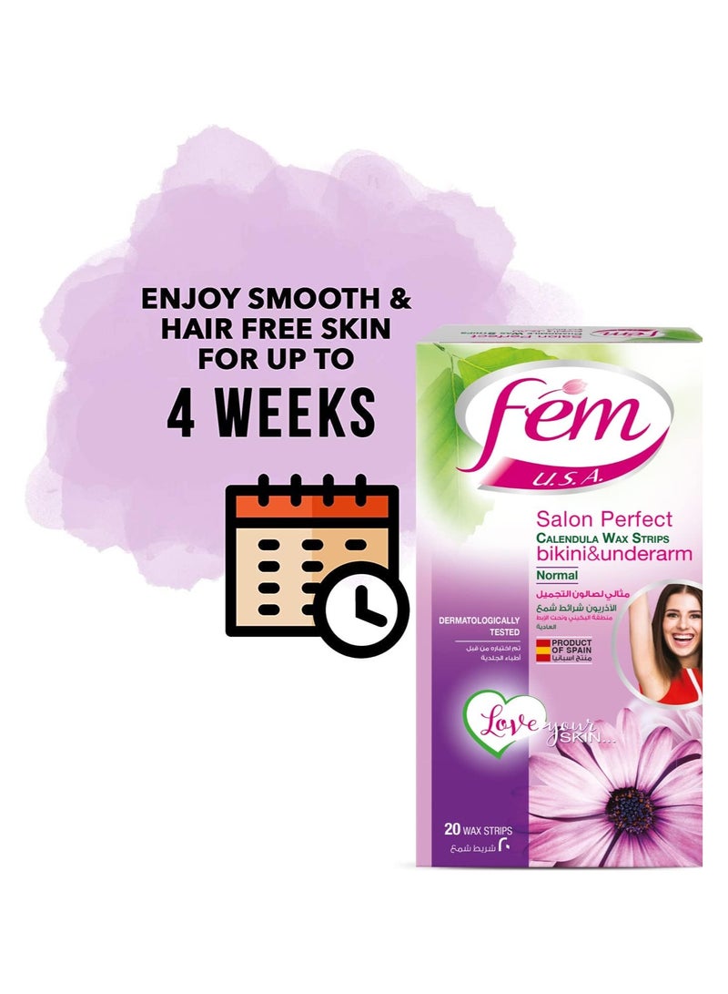 Fem Bikini & Underarm Wax Strips for Normal Skin