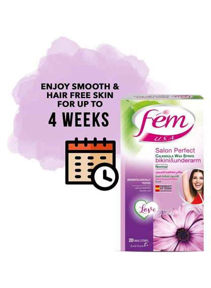 Fem Bikini & Underarm Wax Strips for Normal Skin