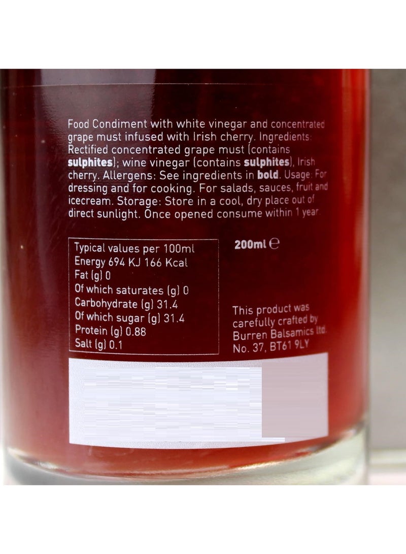 Irish Cherry White Balsamic Vinegar 200 ML - Burren Balsamic