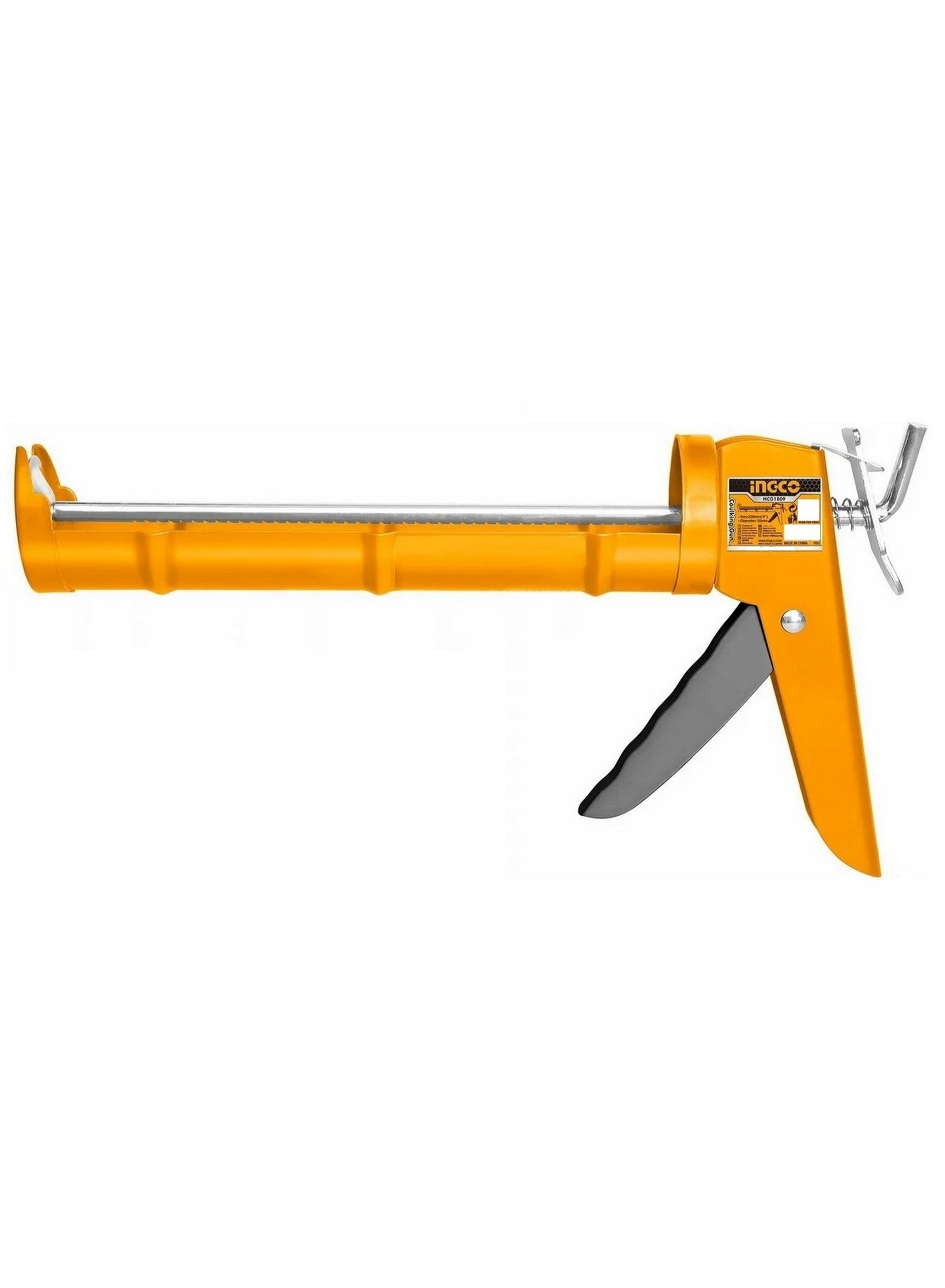 better grip, brand ingco, caulking gun, clean even, diy users, dry place, every time, gun hcg1809, hand tool, ingco, iron shank, reduce hand, silicone, sturdy iron, tool model