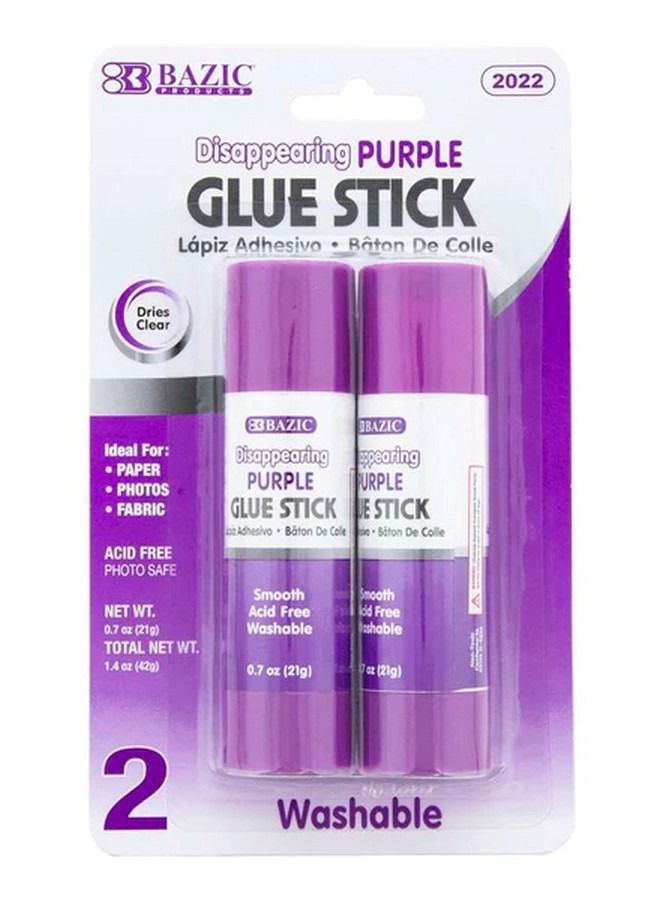 Bazic Washable Disappearing Purple Glue Stick 42g